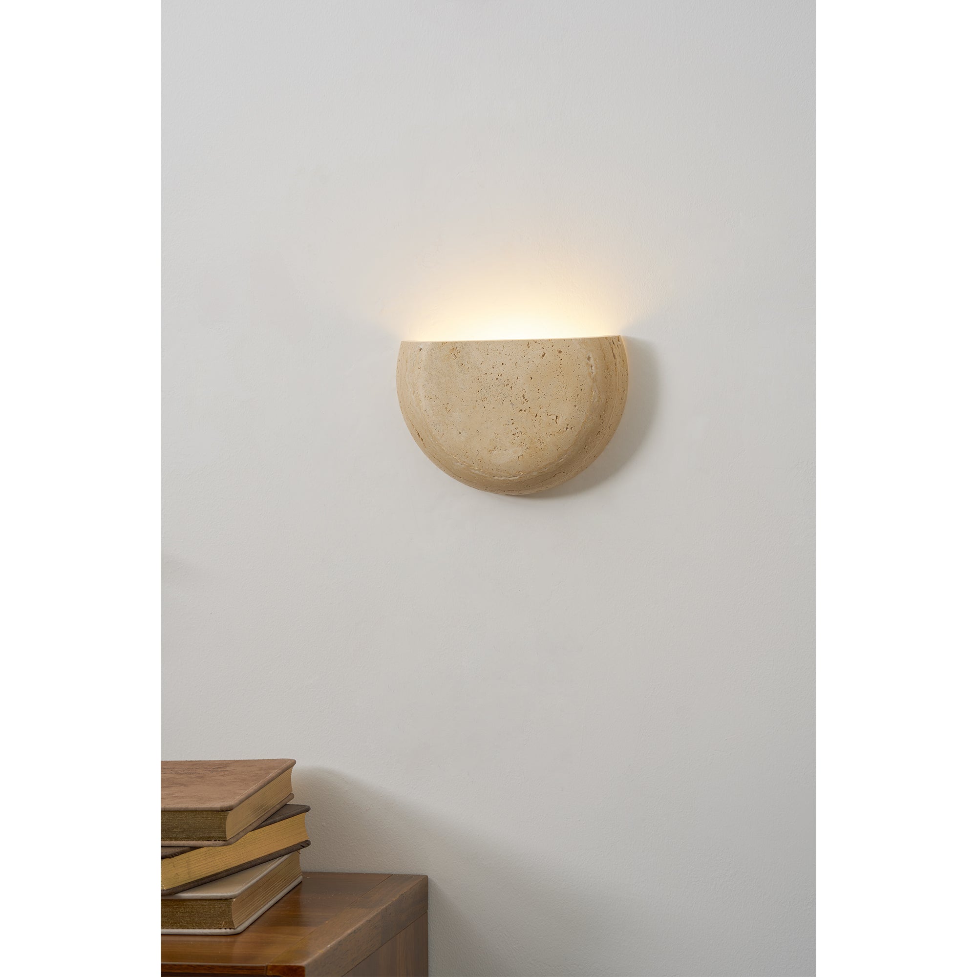 Peitho - Travertine Bowl Wall Light