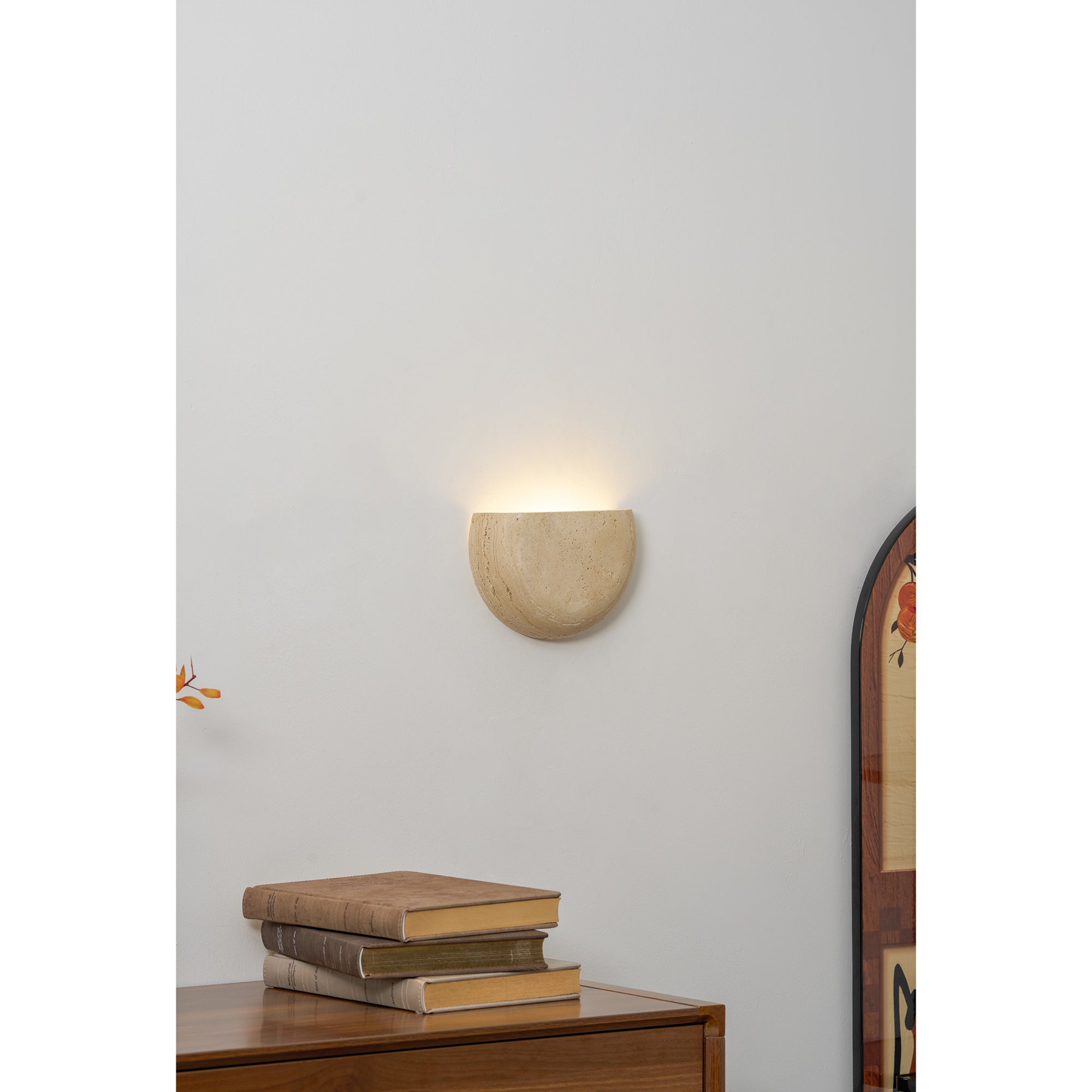 Peitho - Travertine Bowl Wall Light