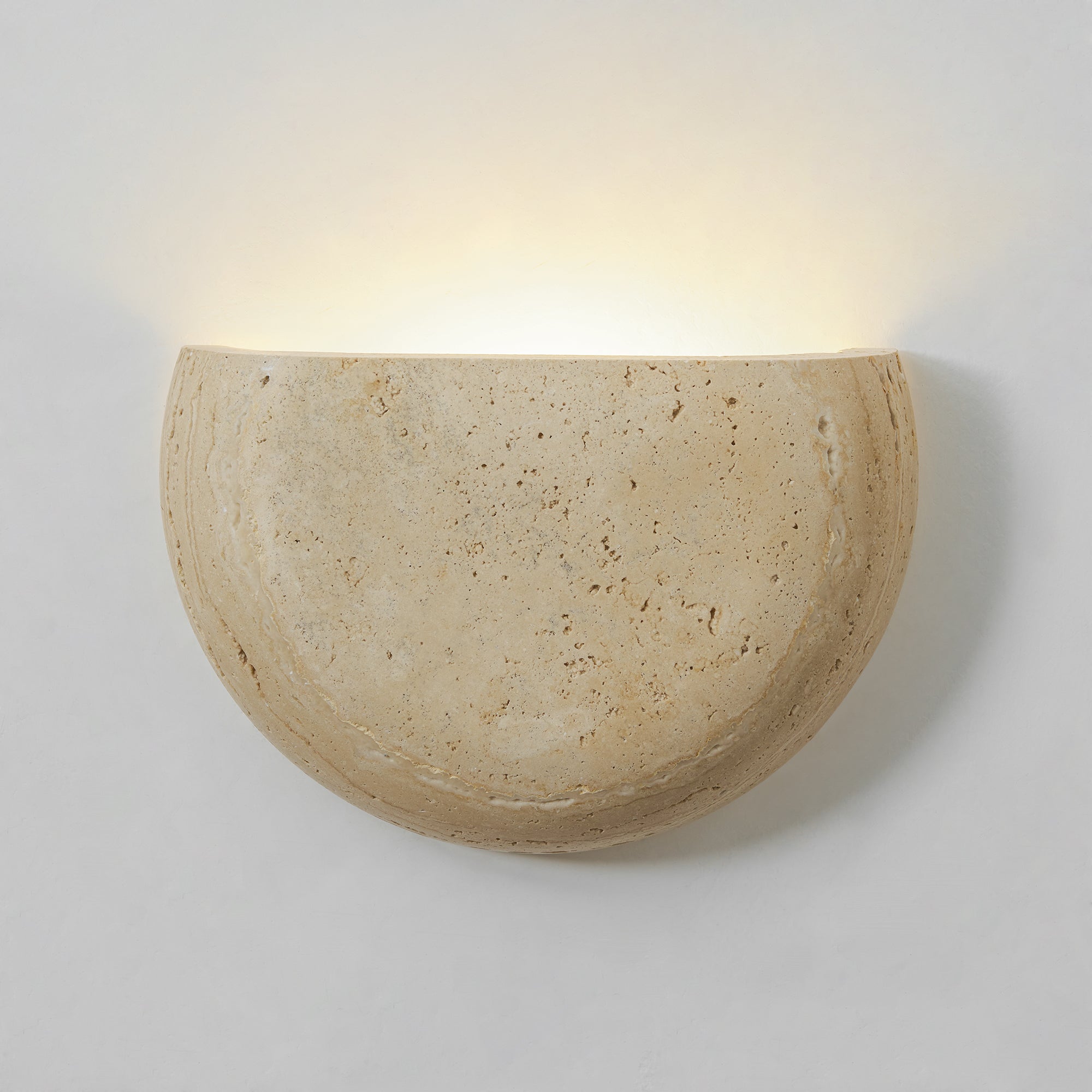 Peitho - Travertine Bowl Wall Light