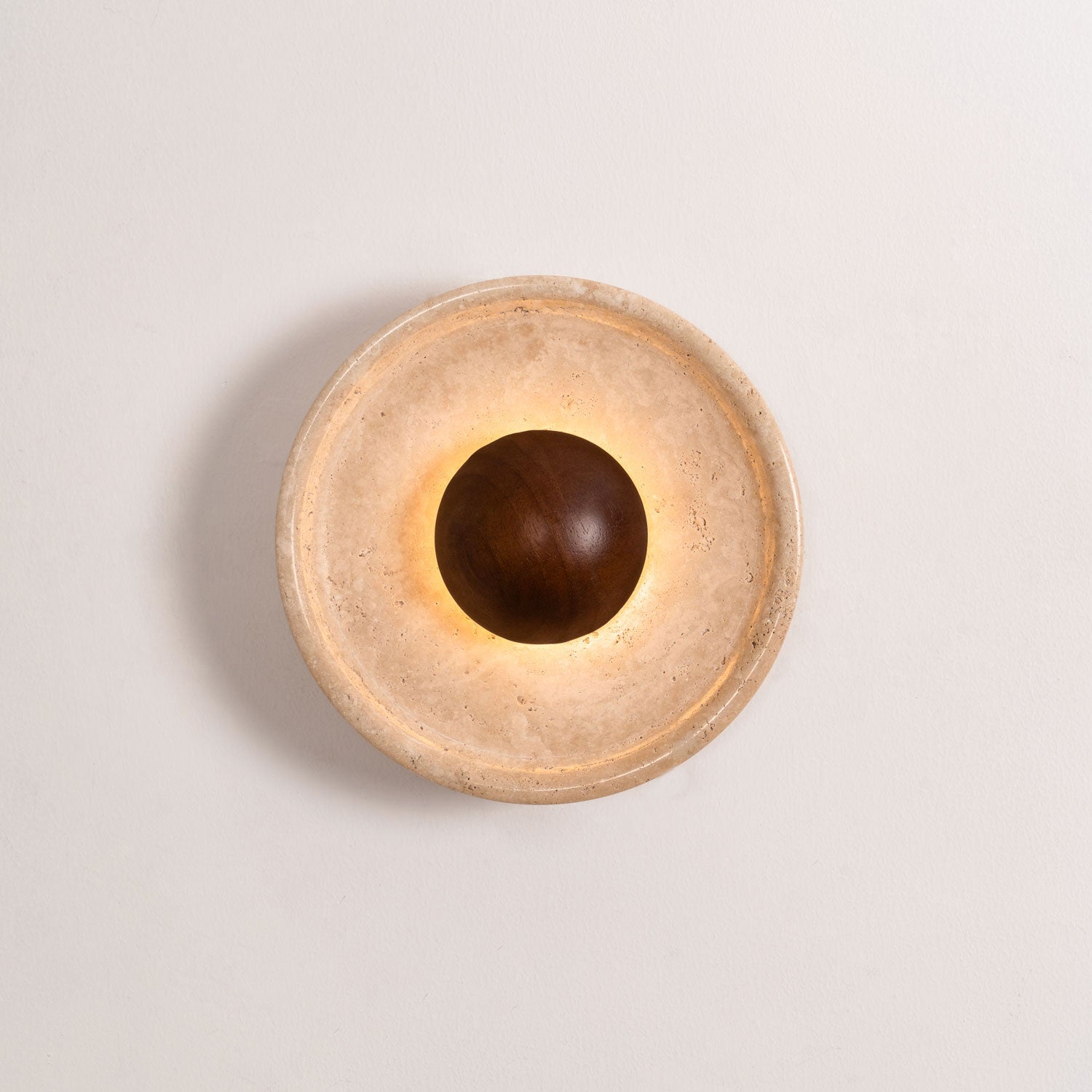 Aether - Travertine Halo Wall Light