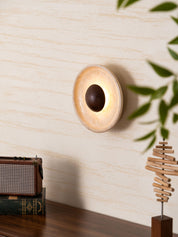 Aether - Travertine Halo Wall Light
