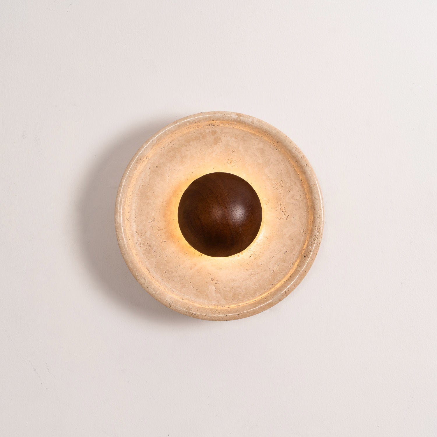 Aether - Travertine Halo Wall Light