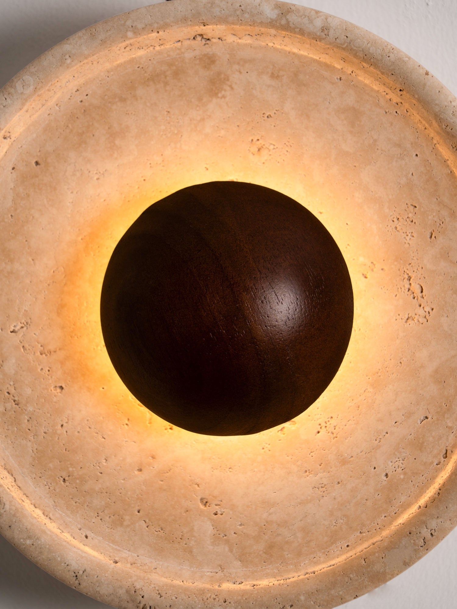 Aether - Travertine Halo Wall Light