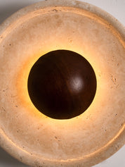 Aether - Travertine Halo Wall Light