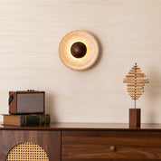 Aether - Travertine Halo Wall Light