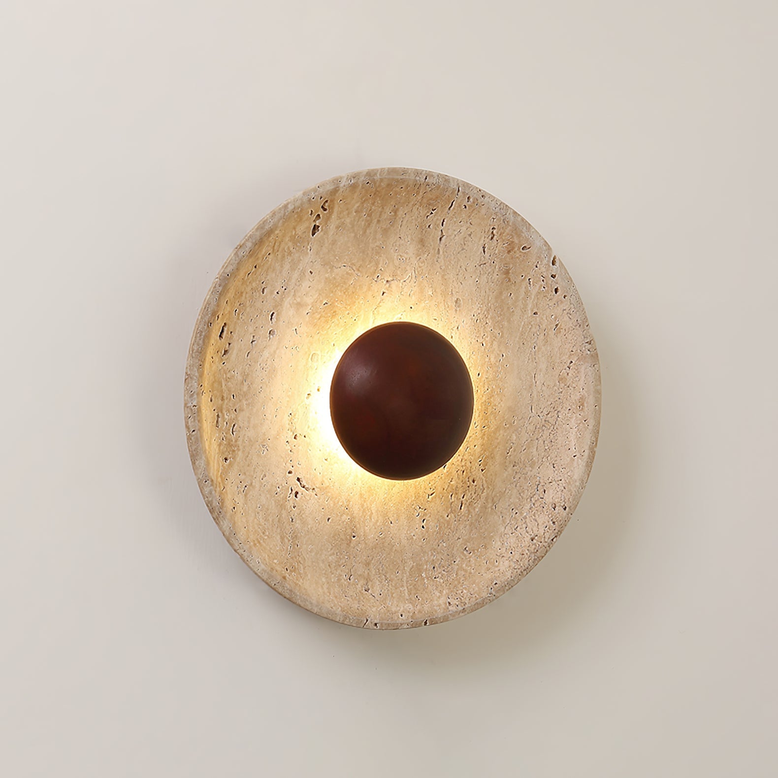 Aether - Travertine Halo Wall Light
