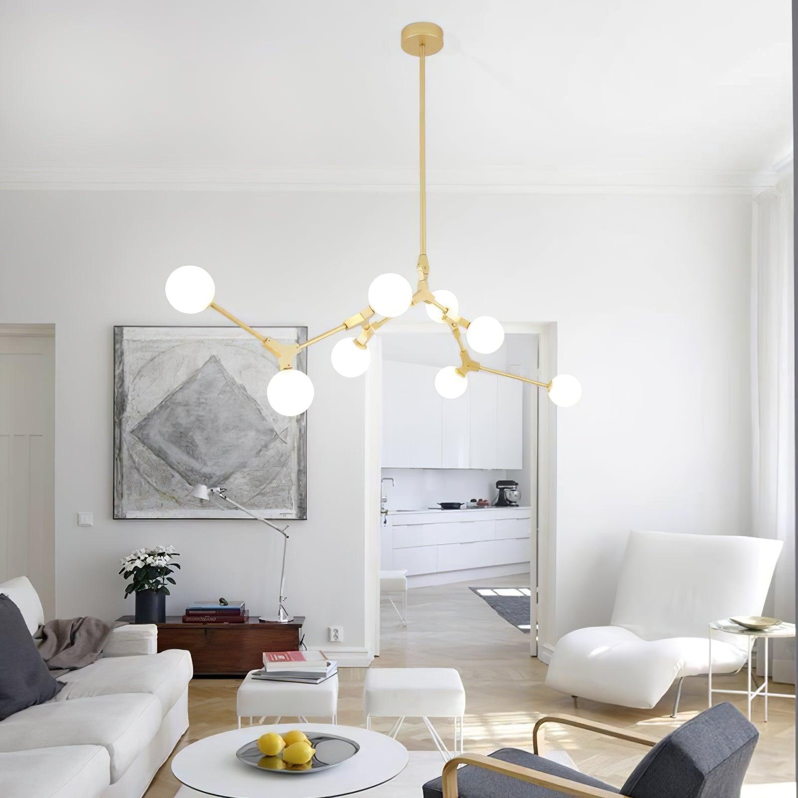 Alton Gold Frame Glass Globe Chandelier – detail 7