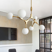 Alton Gold Frame Glass Globe Chandelier – detail 3