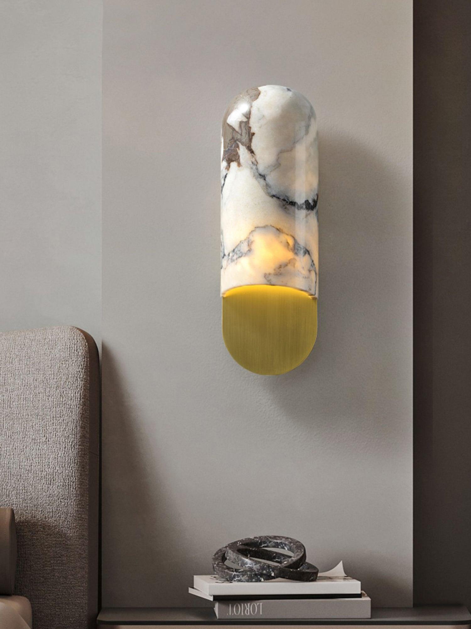 Niobe - White Marble and Metal Wall Sconce