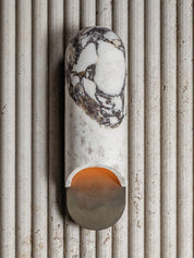 Niobe - White Marble and Metal Wall Sconce
