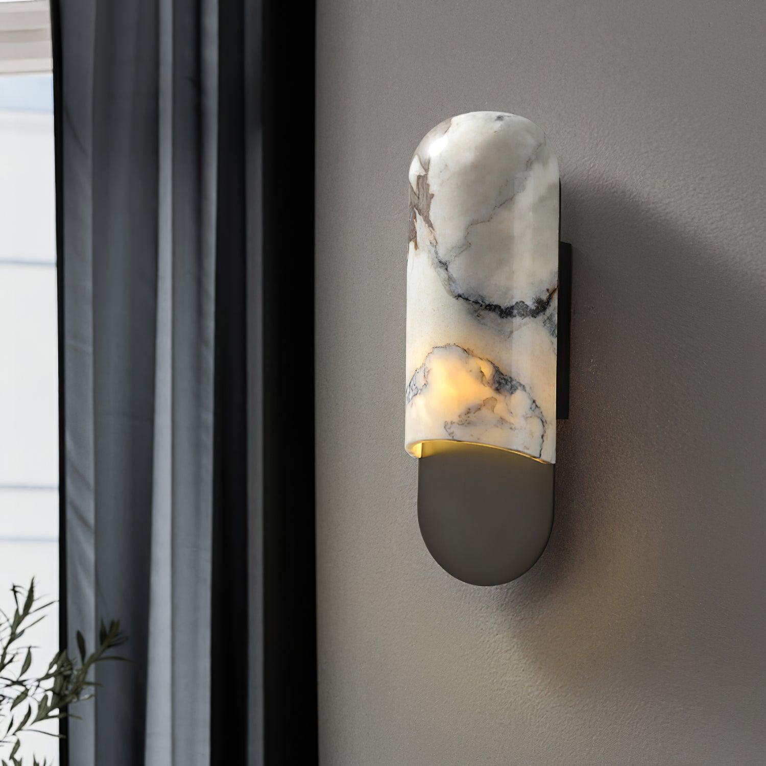 Niobe - White Marble and Metal Wall Sconce