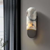 Niobe - White Marble and Metal Wall Sconce
