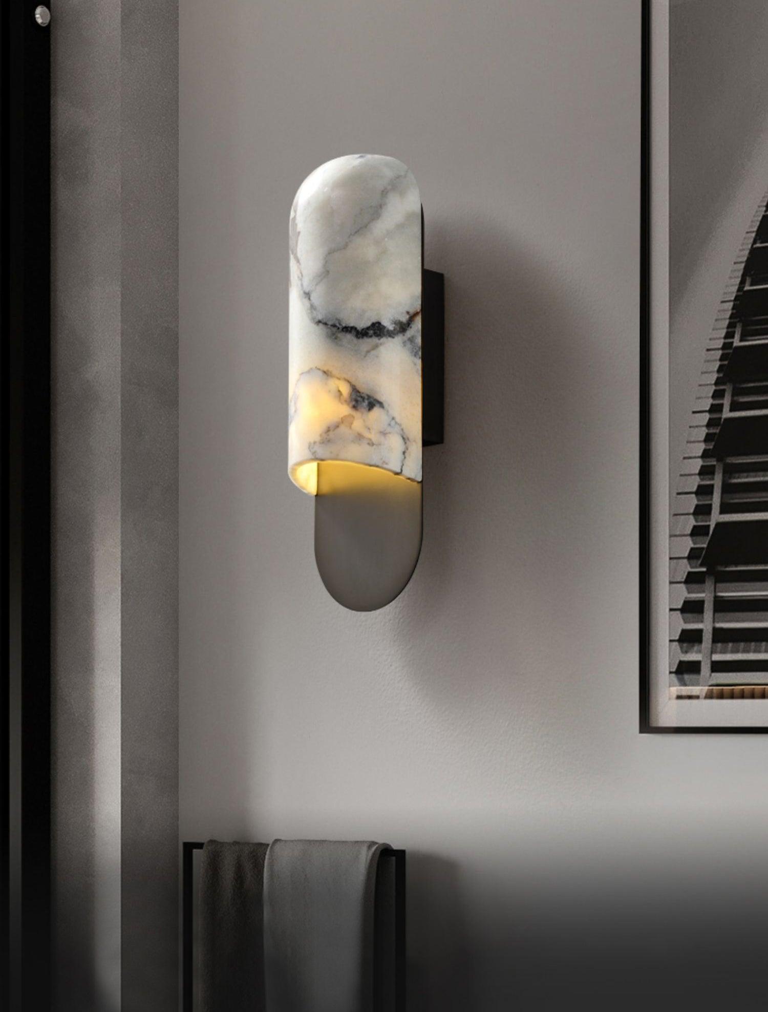Niobe - White Marble and Metal Wall Sconce