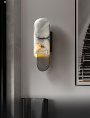 Niobe - White Marble and Metal Wall Sconce