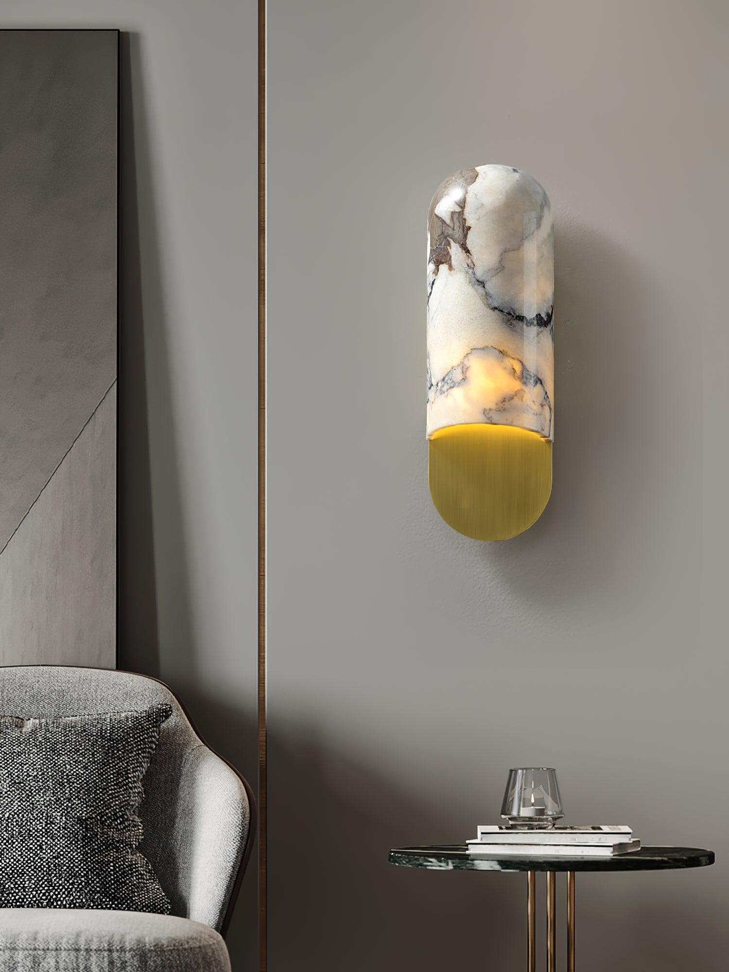 Niobe - White Marble and Metal Wall Sconce
