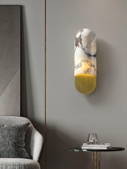 Niobe - White Marble and Metal Wall Sconce