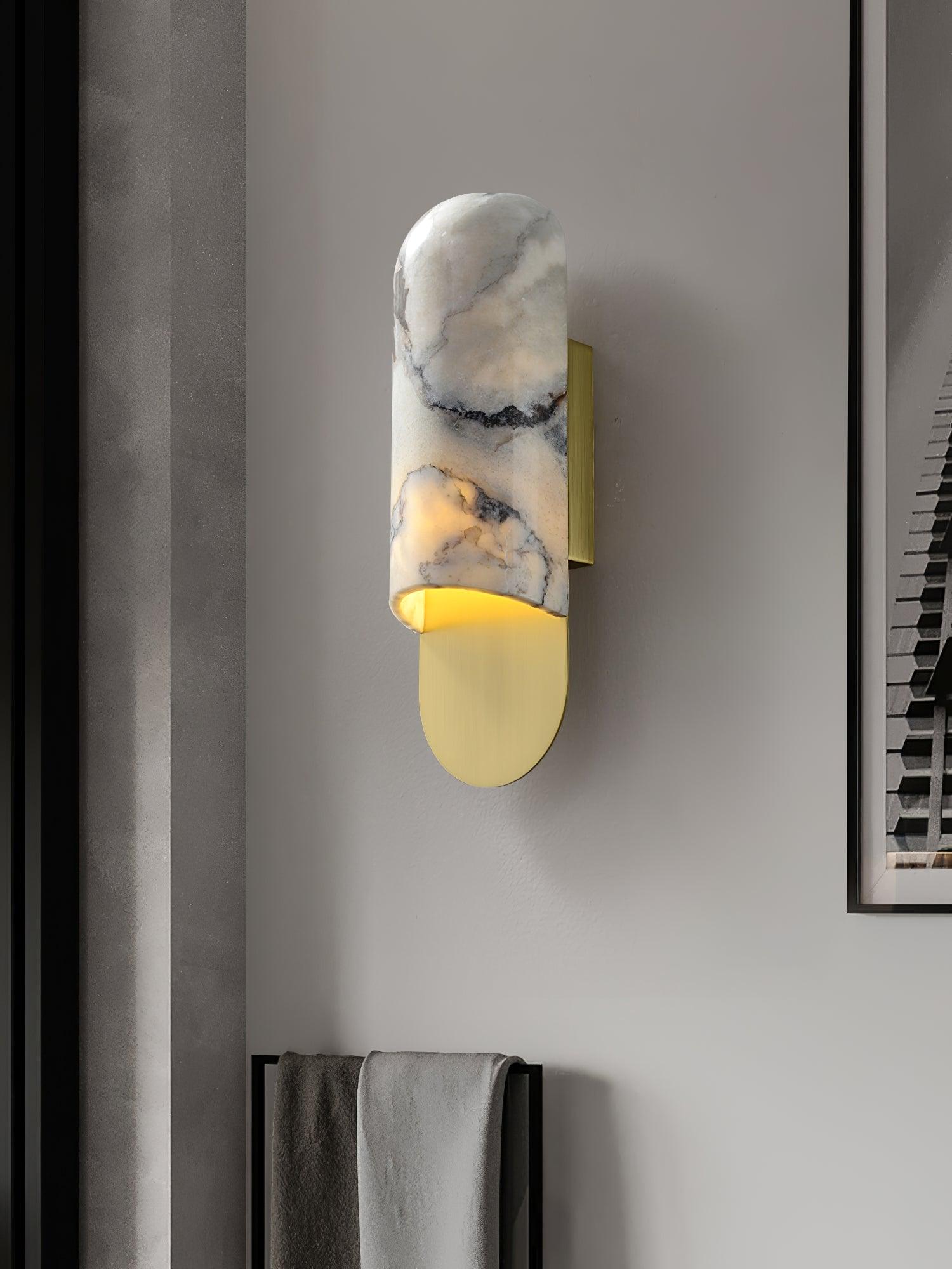 Niobe - White Marble and Metal Wall Sconce