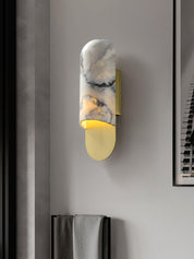 Niobe - White Marble and Metal Wall Sconce