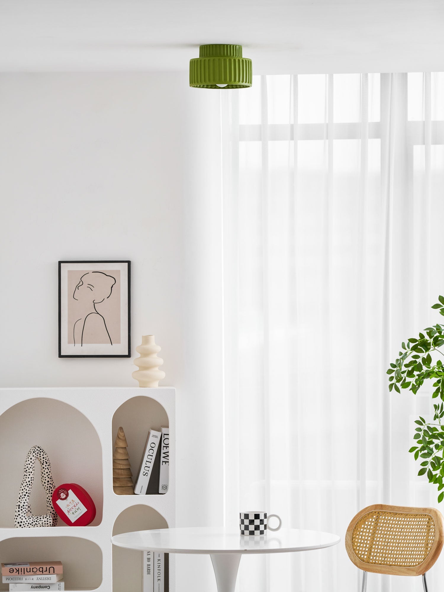 Rhode - Pleated Resin Ceiling Lamp
