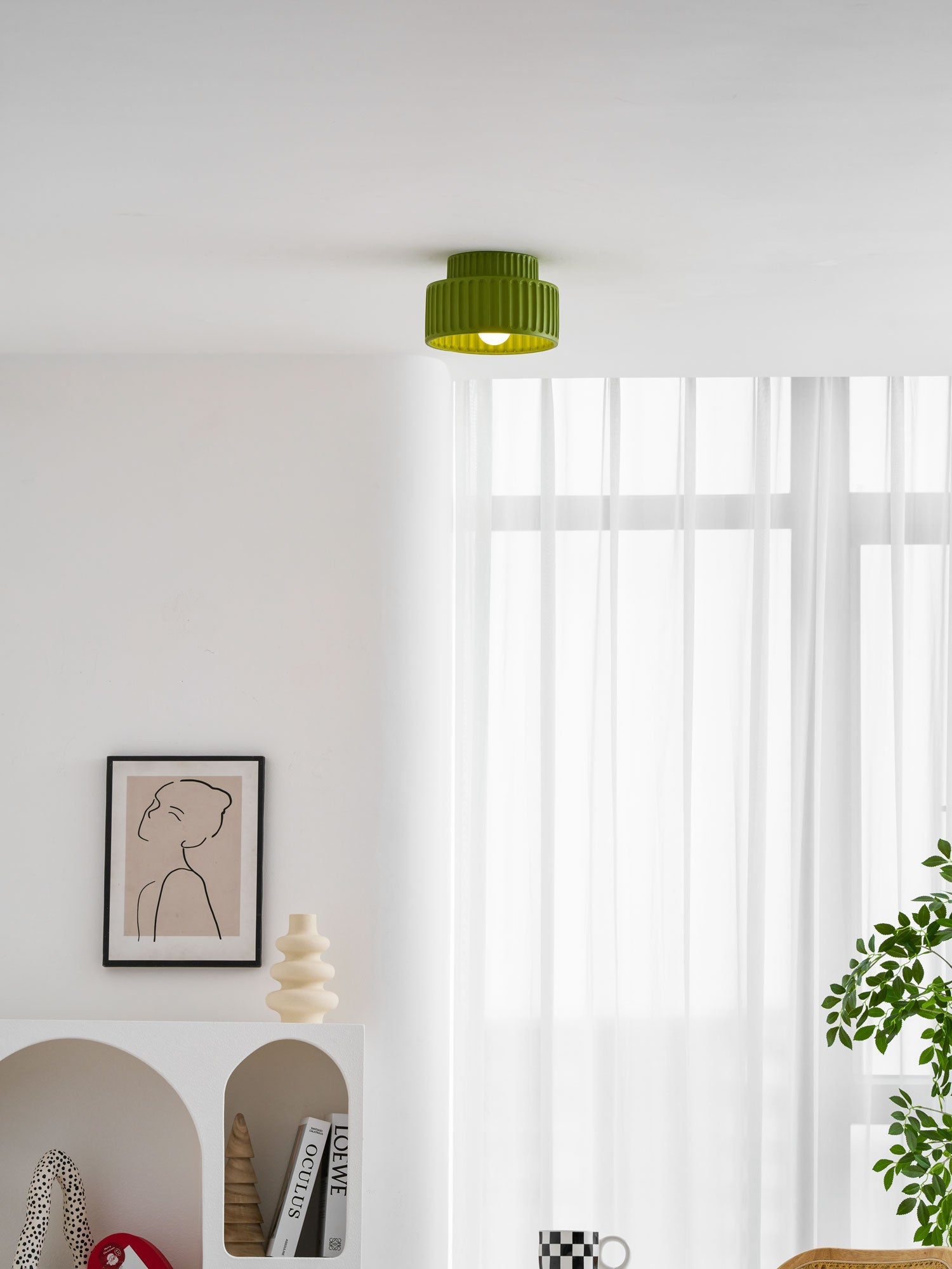 Rhode - Pleated Resin Ceiling Lamp