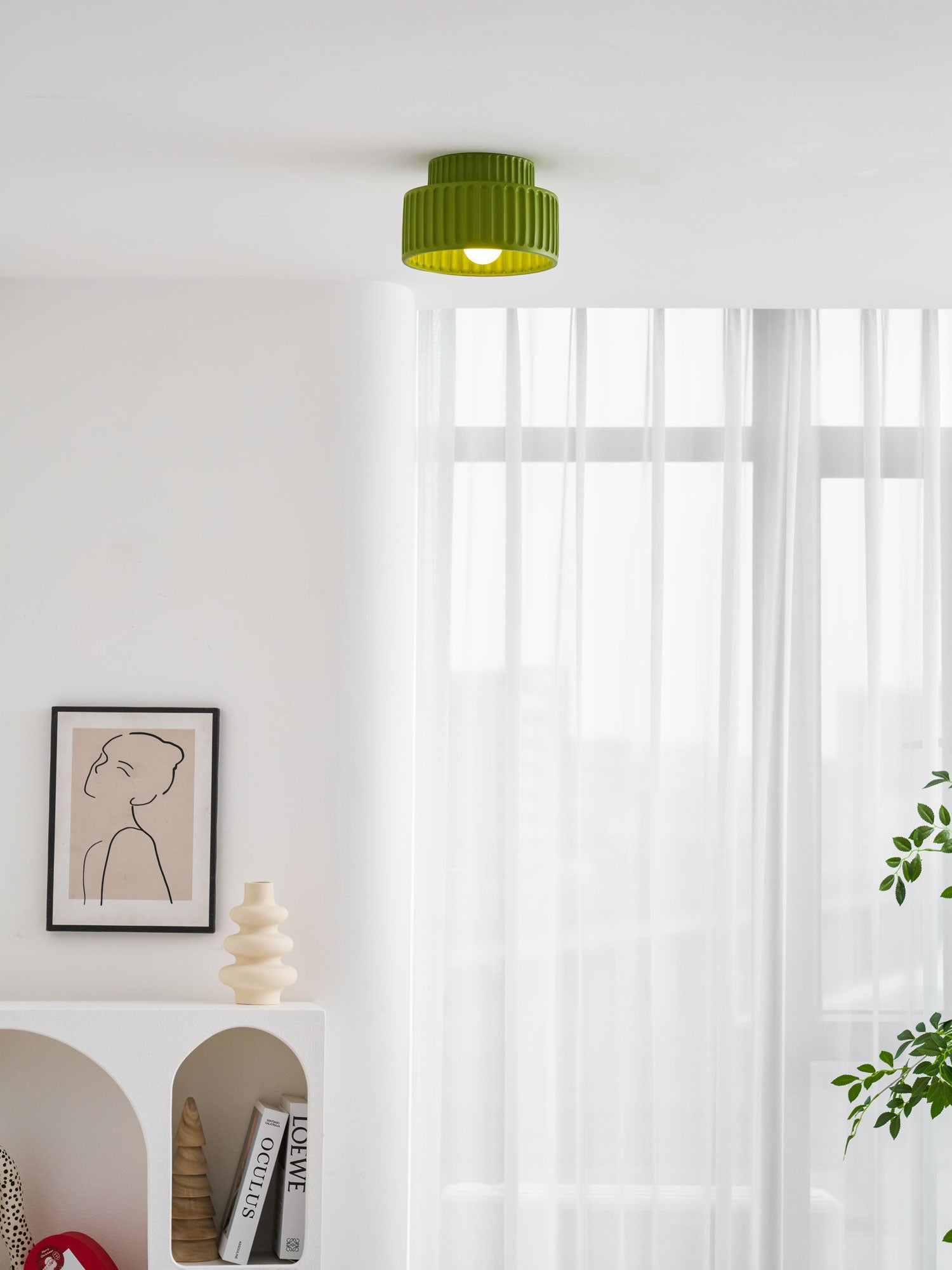 Rhode - Pleated Resin Ceiling Lamp