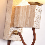 Dione - Travertine and Opal Globe Sconce