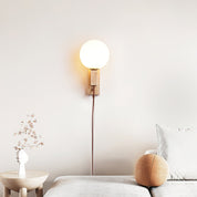 Dione - Travertine and Opal Globe Sconce