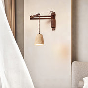 Eunike - Travertine Dome Swing Arm Wall Lamp