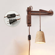 Eunike - Travertine Dome Swing Arm Wall Lamp