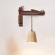 Eunike - Travertine Dome Swing Arm Wall Lamp