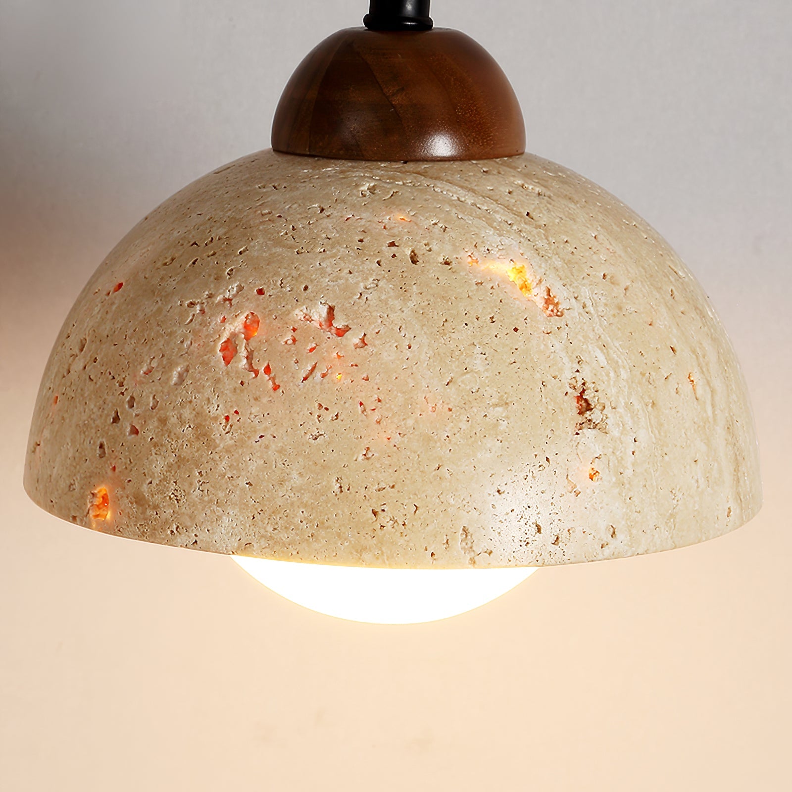 Eunike - Travertine Dome Swing Arm Wall Lamp