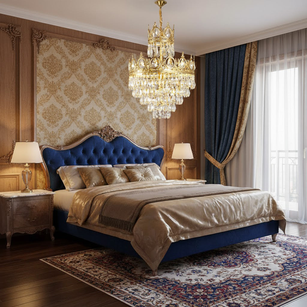 Rufus Brass Crown Crystal Chandelier – detail 5