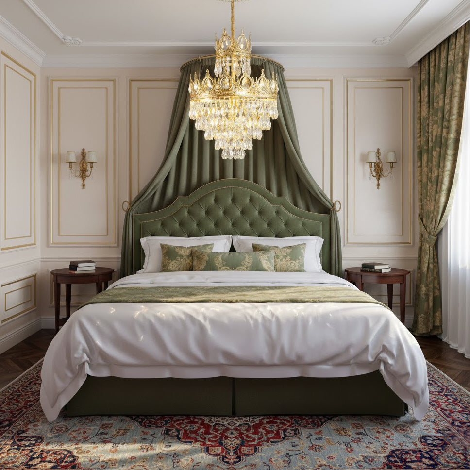 Rufus Brass Crown Crystal Chandelier – detail 6