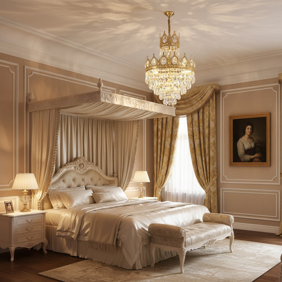 Rufus Brass Crown Crystal Chandelier – detail 7