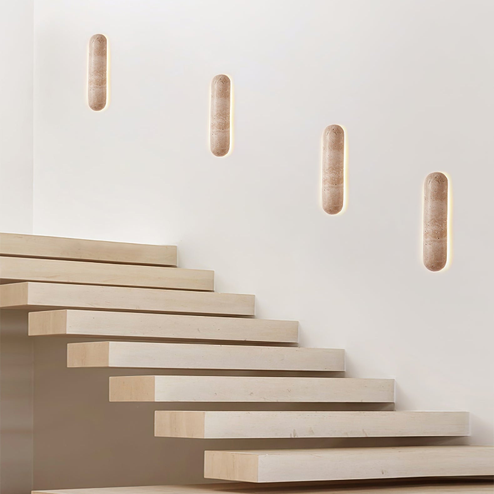 Merope - Backlit Travertine Wall Sconce