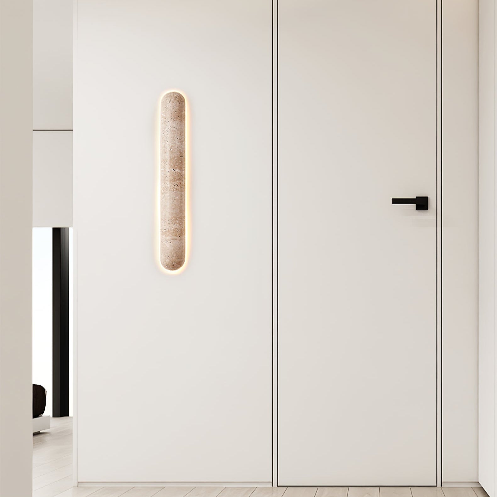 Merope - Backlit Travertine Wall Sconce