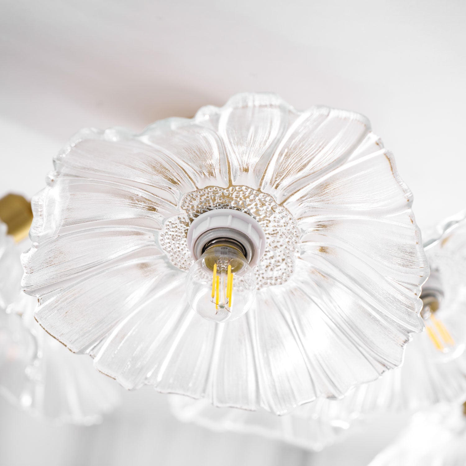 Oinone - Frosted Leaf Glass Ceiling Light