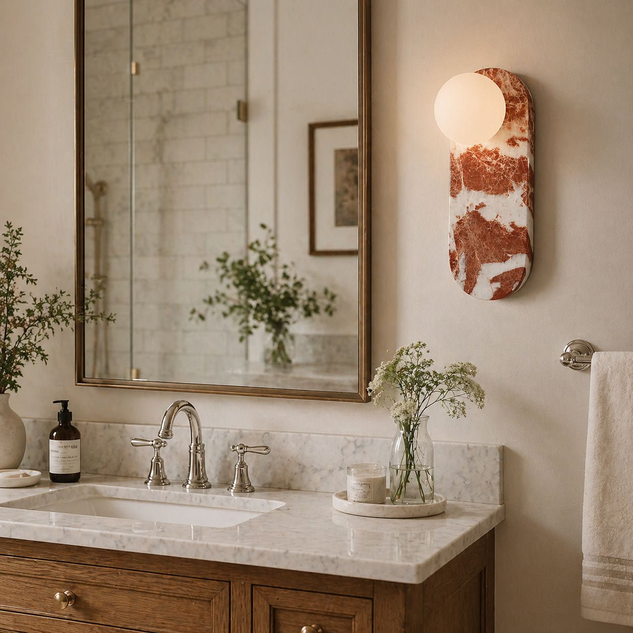 Melanthe - Marble and Glass Wall Lamp