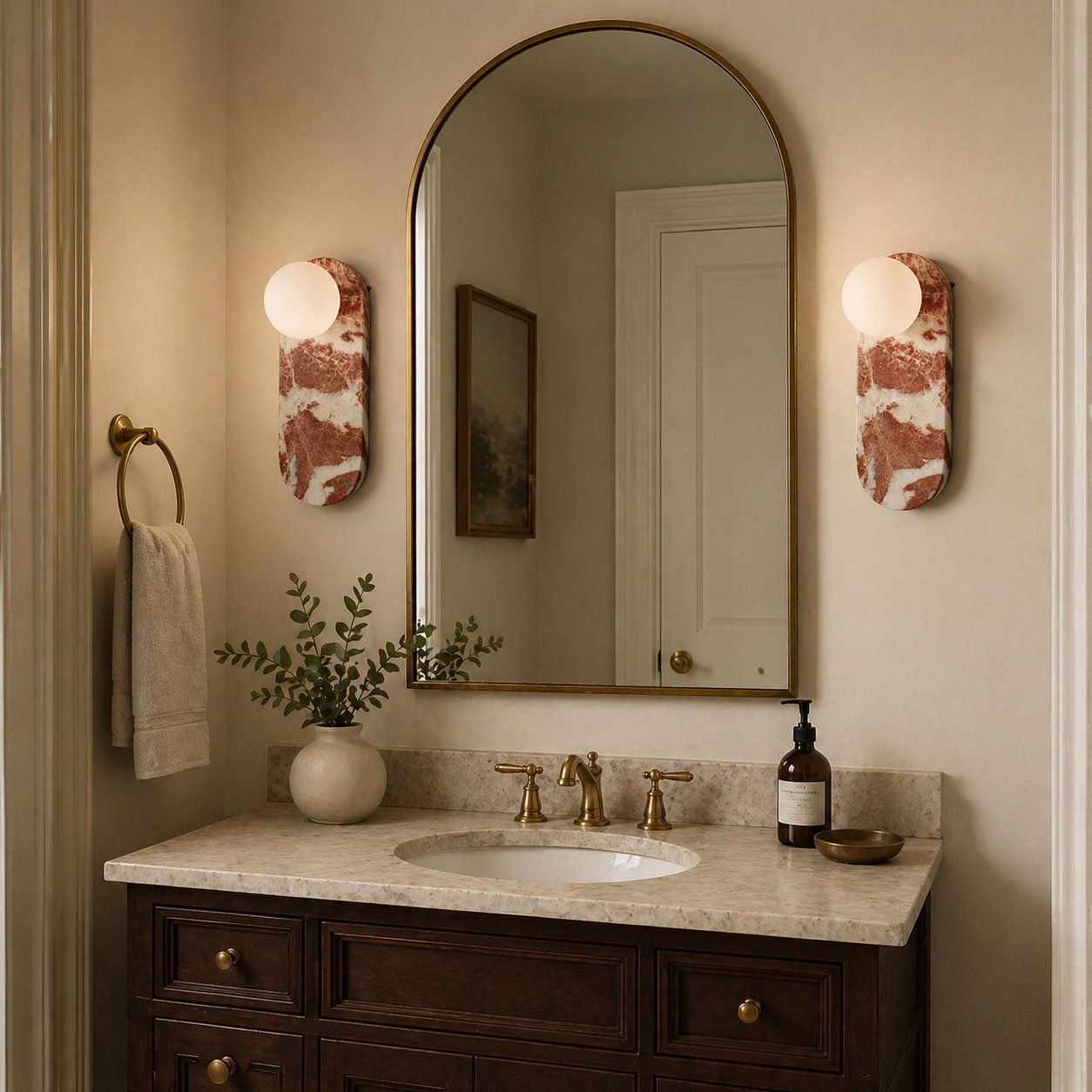 Melanthe - Marble and Glass Wall Lamp