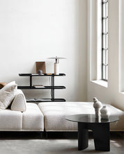 Melaina - Travertine and Metal Table Lamp