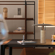 Melaina - Travertine and Metal Table Lamp