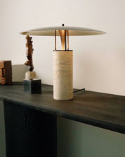 Melaina - Travertine and Metal Table Lamp
