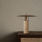 Melaina - Travertine and Metal Table Lamp