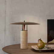 Melaina - Travertine and Metal Table Lamp