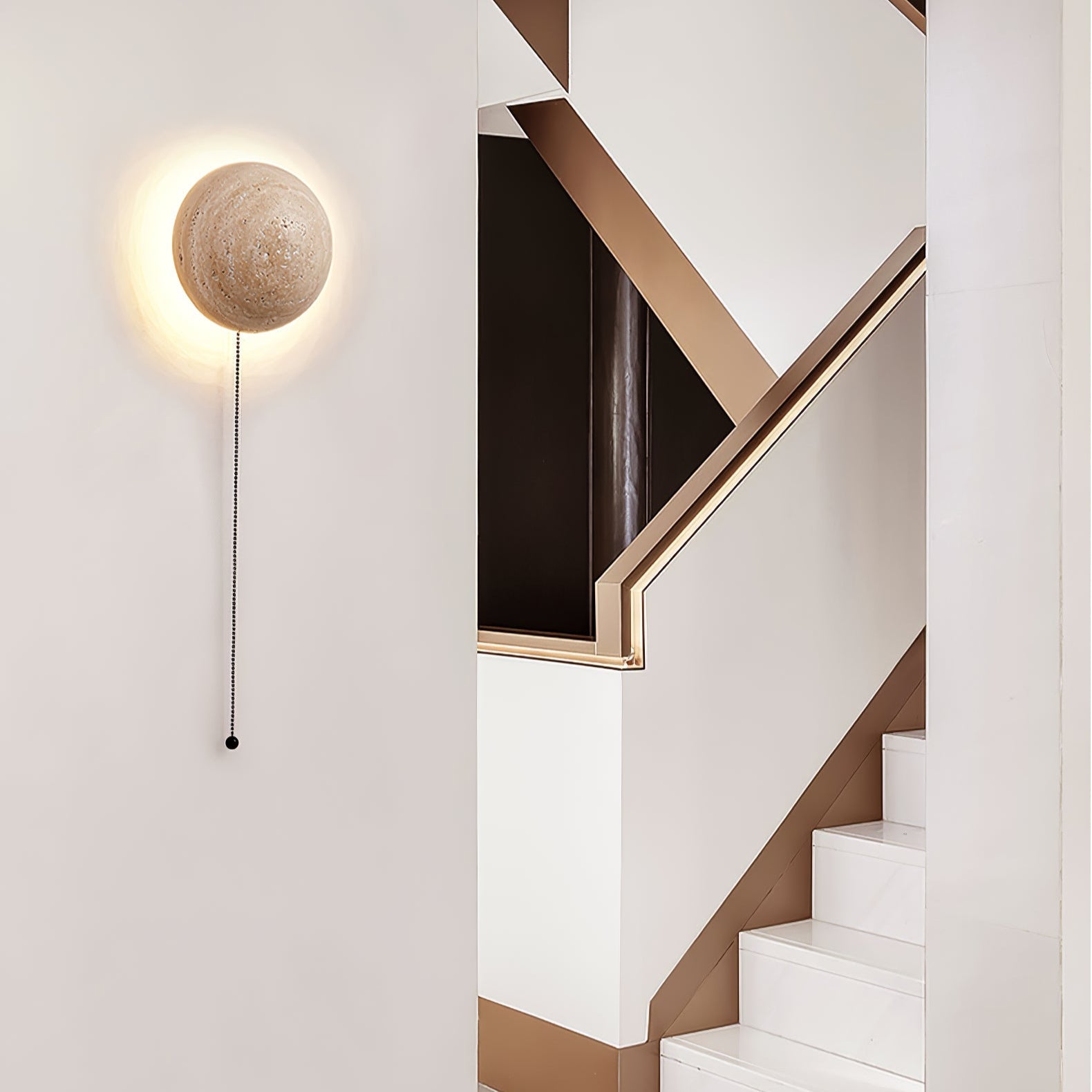 Astraia - Round Travertine Wall Light