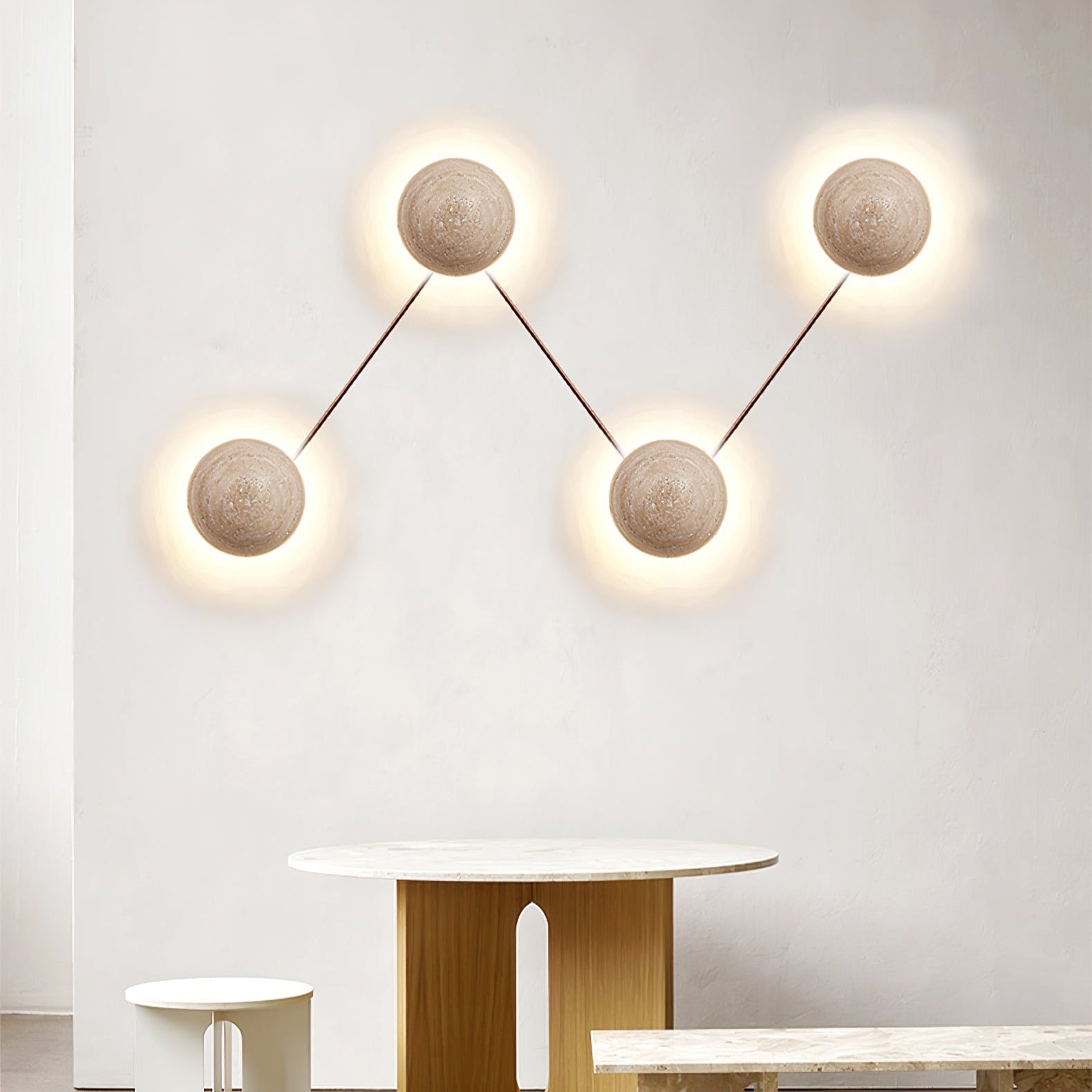 Astraia - Round Travertine Wall Light