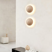 Astraia - Round Travertine Wall Light