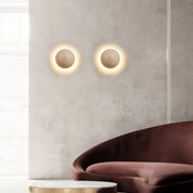 Astraia - Round Travertine Wall Light