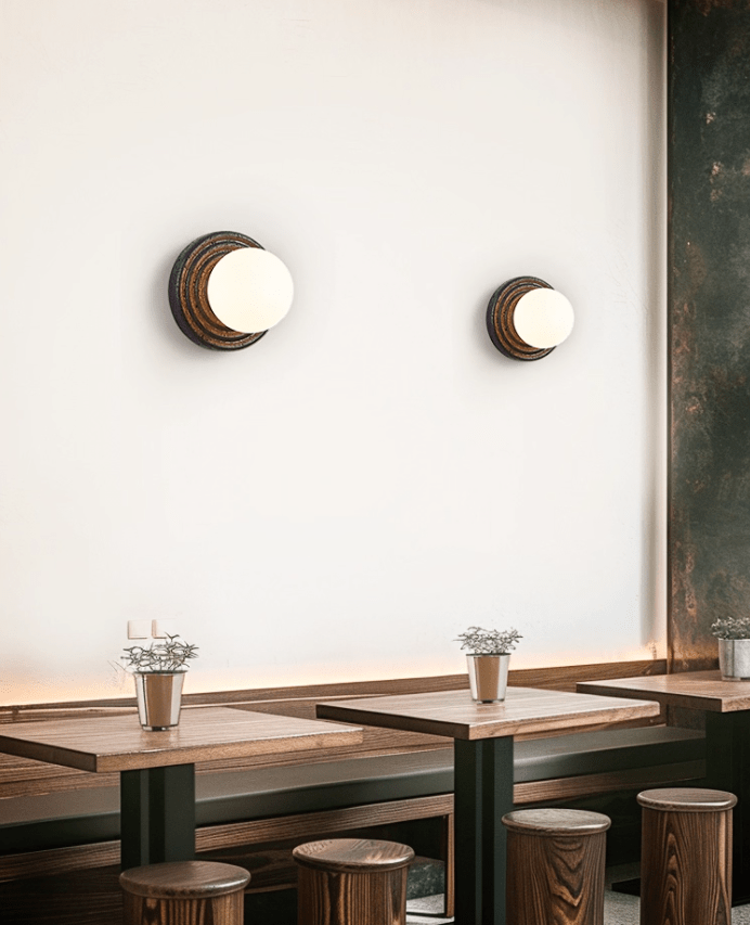 Eurybia - Concentric Travertine Ring Sconce
