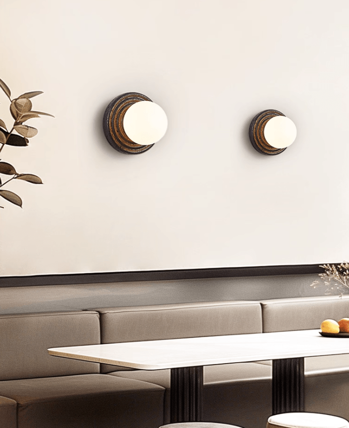 Eurybia - Concentric Travertine Ring Sconce